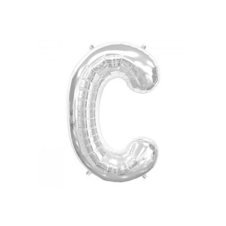 Ballon 1 mètre C Alu Lettre Gris Argent Mylar