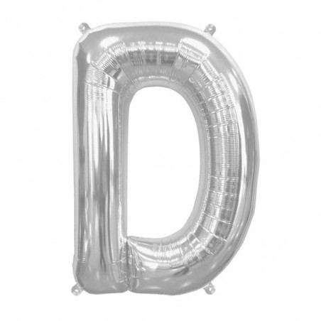 Ballon 1 mètre D Alu Lettre Gris Argent Mylar