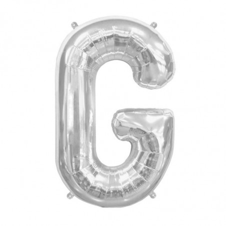 Ballon 1 mètre G Alu Lettre Gris Argent Mylar