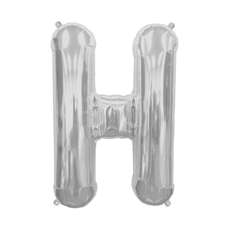 Ballon 1 mètre H Alu Lettre Gris Argent Mylar