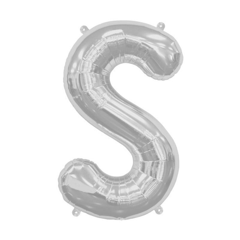 Ballon 1 mètre S Alu Lettre Gris Argent Mylar