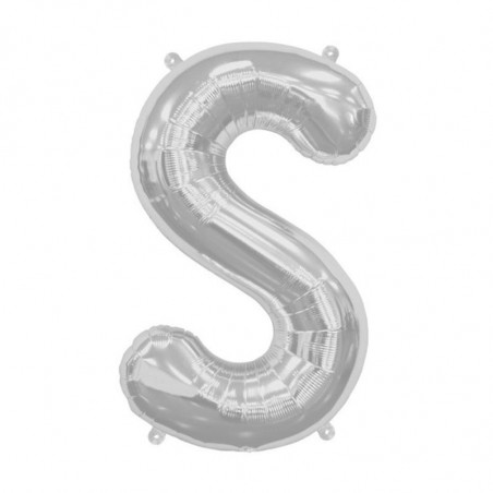 Ballon 1 mètre S Alu Lettre Gris Argent Mylar Ballon 1 mètre S Alu Lettre Gris Argent Mylar
