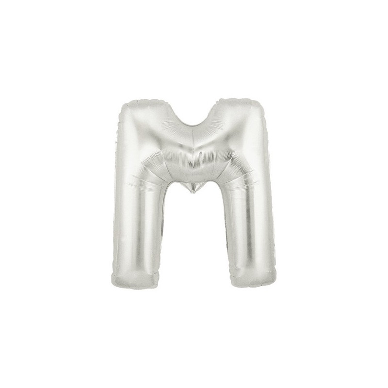 Ballon 36cm M Alu Lettre Gris Argent Mylar