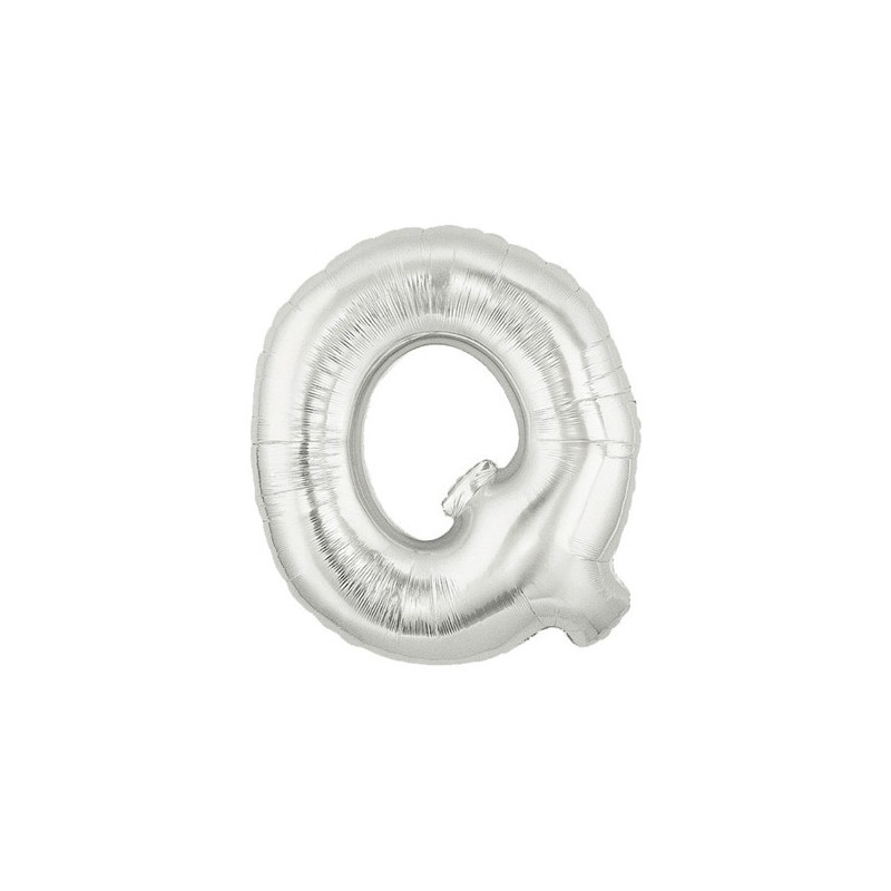 Ballon 36cm Q Alu Lettre Gris Argent Mylar