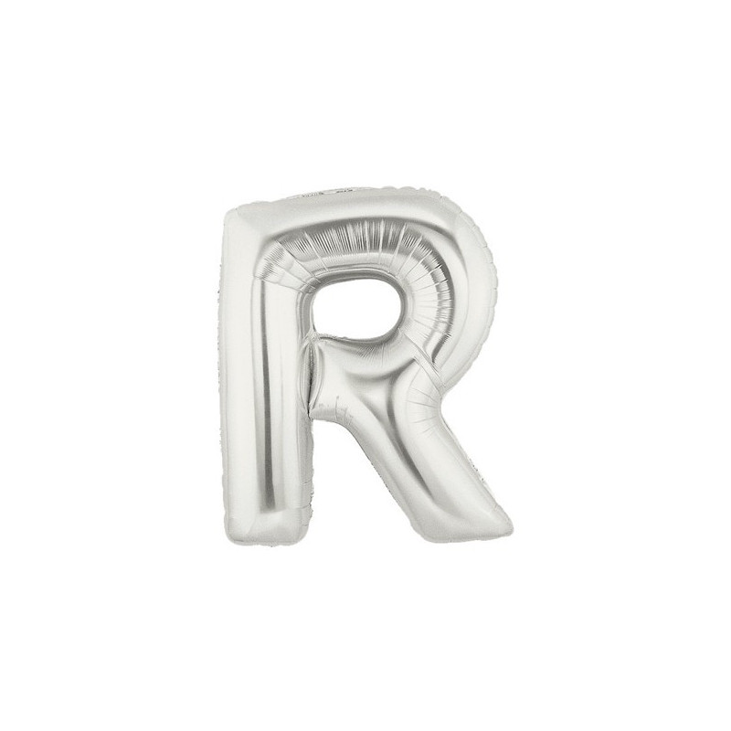 Ballon 36cm R Alu Lettre Gris Argent Mylar