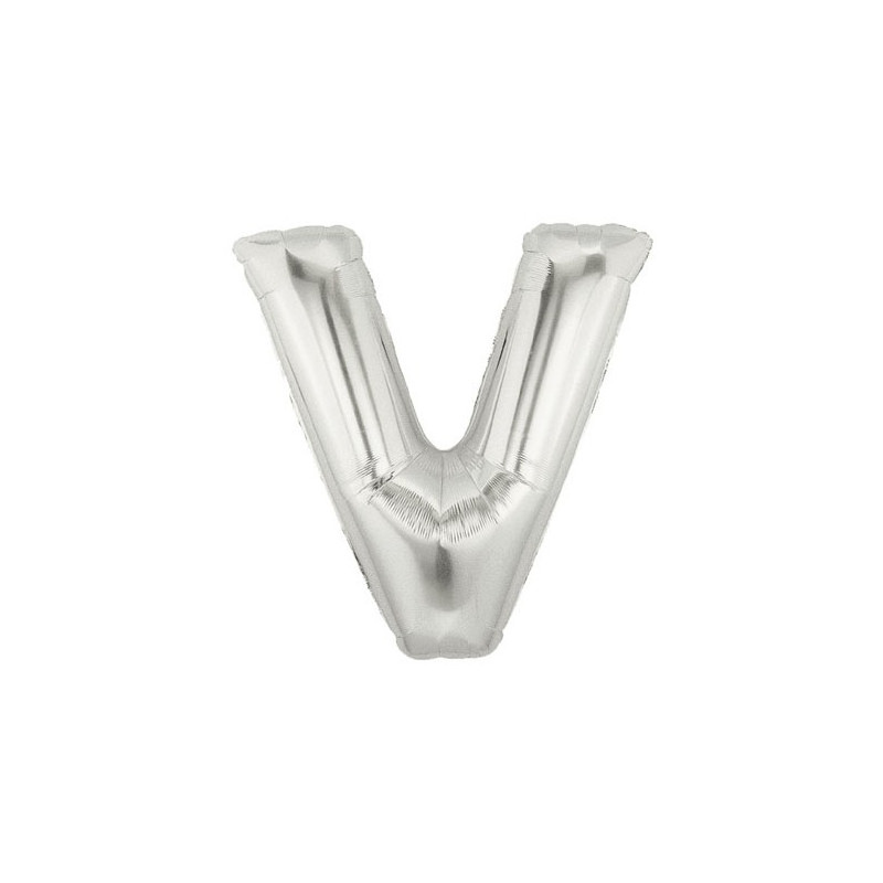 Ballon 36cm V Alu Lettre Gris Argent Mylar