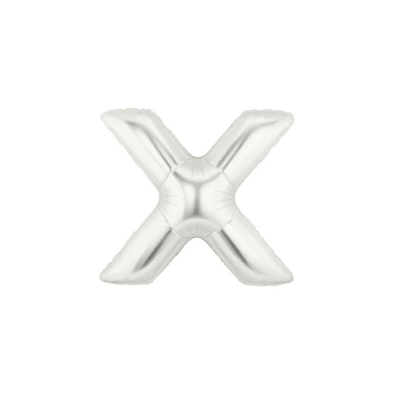 Ballon 36cm X Alu Lettre Gris Argent Mylar