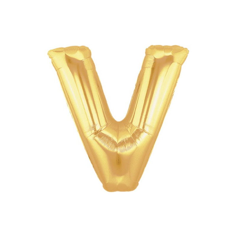 Ballon 36cm V Alu Lettre Or Doré Mylar