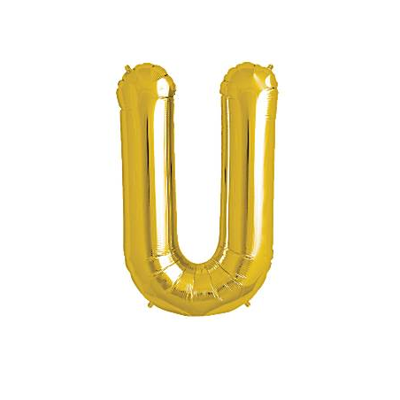 Ballon 1 mètre U Alu Lettre Dorée Mylar Ballon 1 mètre U Alu Lettre Dorée Mylar