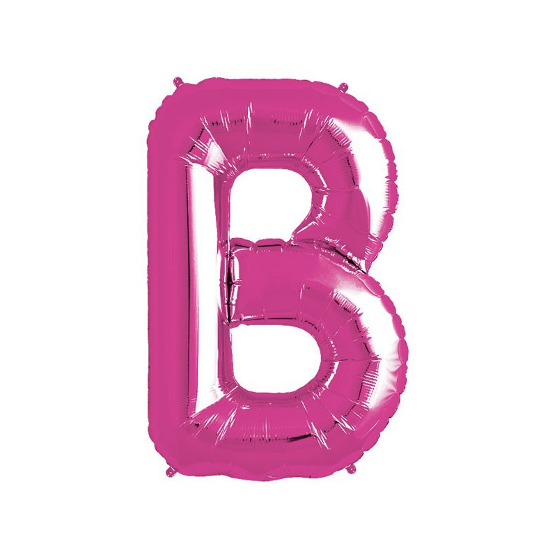 Ballon 1 mètre B Alu Lettre Rose Fushia Mylar