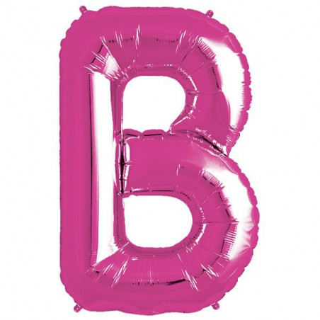 Ballon 1 mètre B Alu Lettre Rose Fushia Mylar