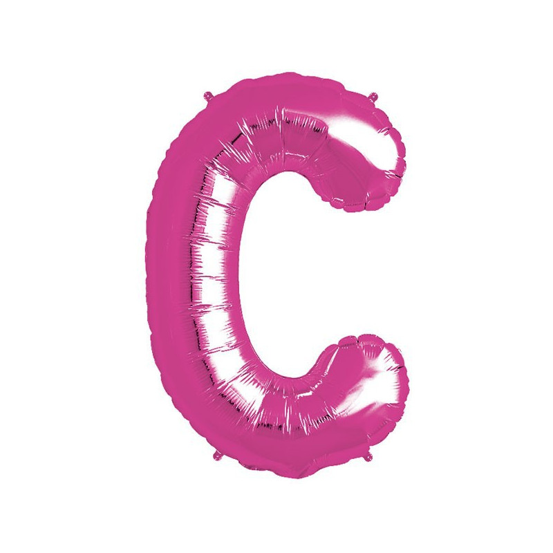 Ballon 1 mètre C Alu Lettre Rose Fushia Mylar
