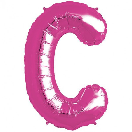 Ballon 1 mètre C Alu Lettre Rose Fushia Mylar