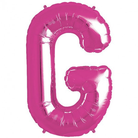 Ballon 1 mètre G Alu Lettre Rose Fushia Mylar