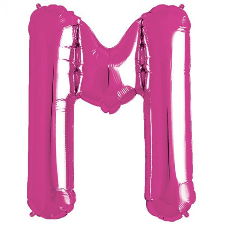 Ballon 1 mètre M Alu Lettre Rose Fushia Mylar