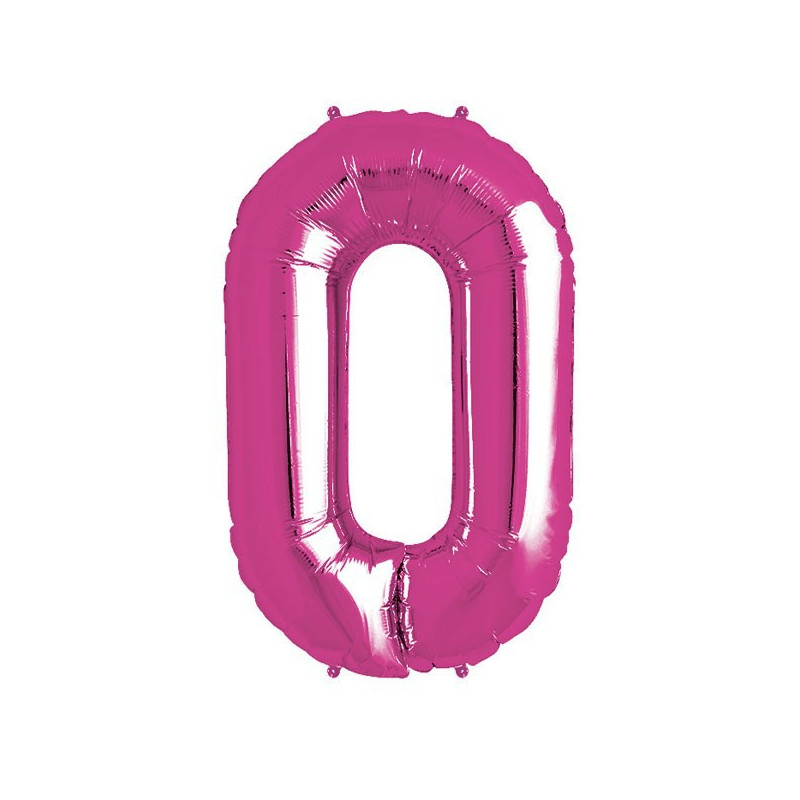 Ballon 1 mètre O Alu Lettre Rose Fushia Mylar