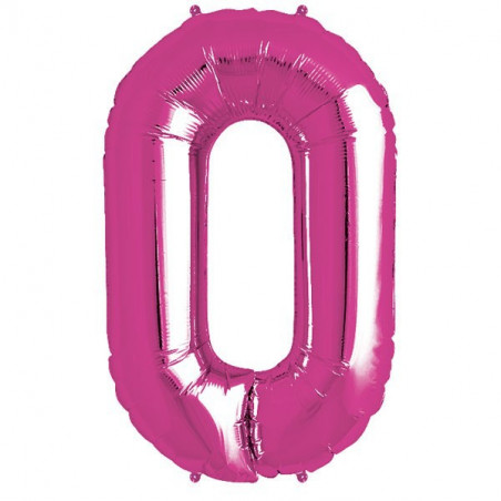 Ballon 1 mètre O Alu Lettre Rose Fushia Mylar