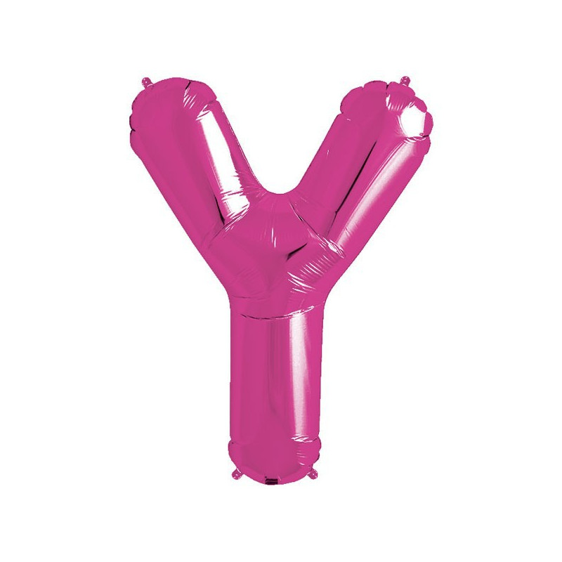 Ballon 1 mètre Y Alu Lettre Rose Fushia Mylar