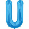 Ballon 1 mètre U Alu Lettre Bleu