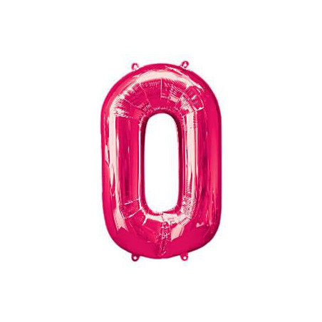 Ballon Géant Alu Rose Fushia 0 Chiffre Fête d'Anniversaire