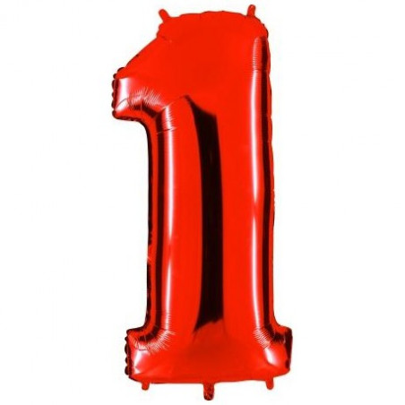 Ballon Géant Alu Rouge Chiffre 1 An Fête d'Anniversaire Ballon Géant Alu Rouge Chiffre 1 An Fête d'Anniversaire