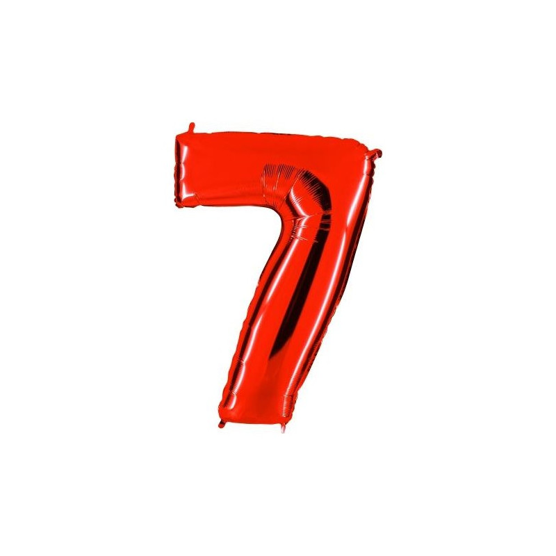 Ballon Géant Alu Rouge Chiffre 7 An Fête d'Anniversaire
