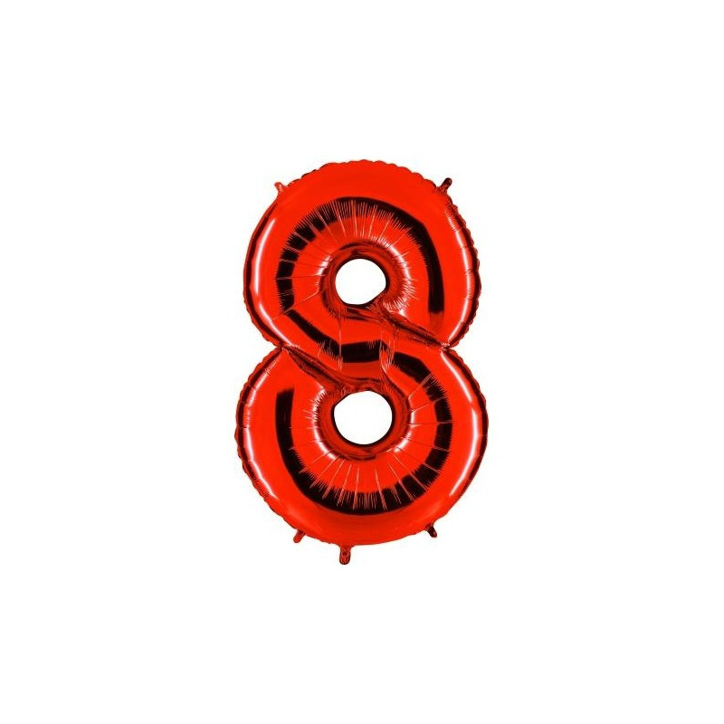 Ballon Géant Alu Rouge Chiffre 8 Ans Fête d'Anniversaire