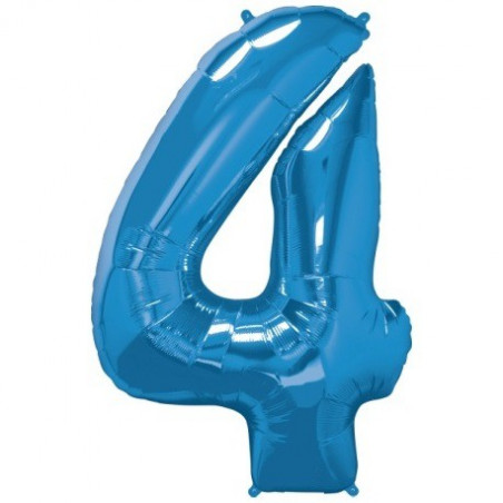 Ballon Géant Alu Bleu 4 Ans Fête d'Anniversaire