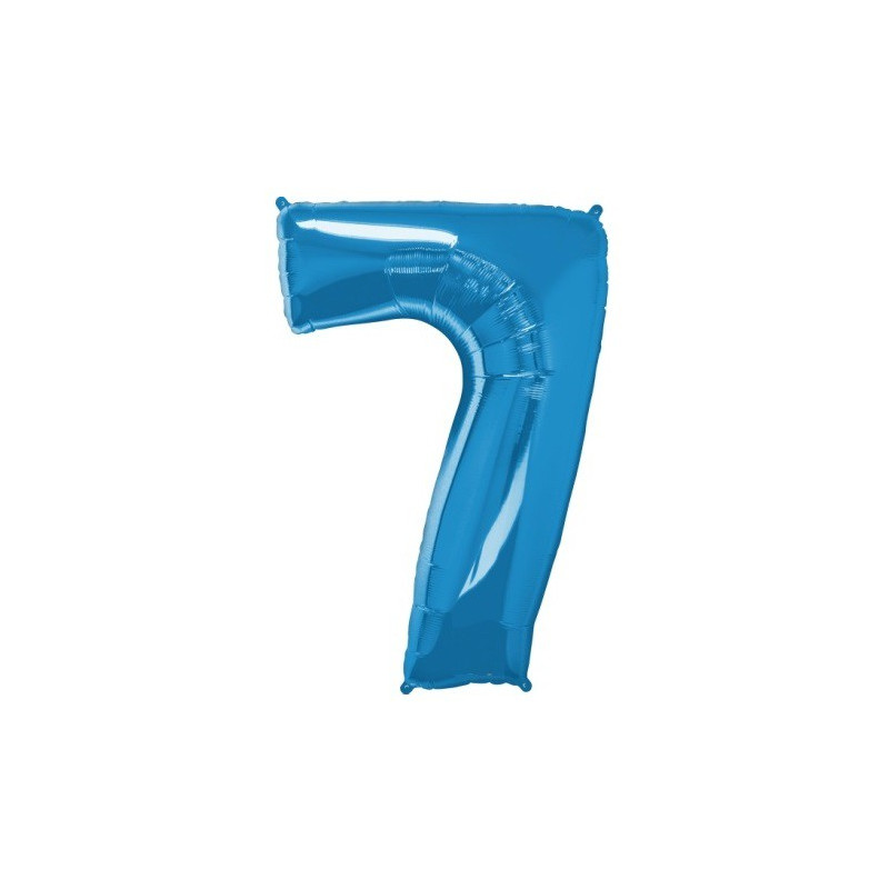 ballon alu géant chiffre 7 bleu foncé pour fêter un anniversaire