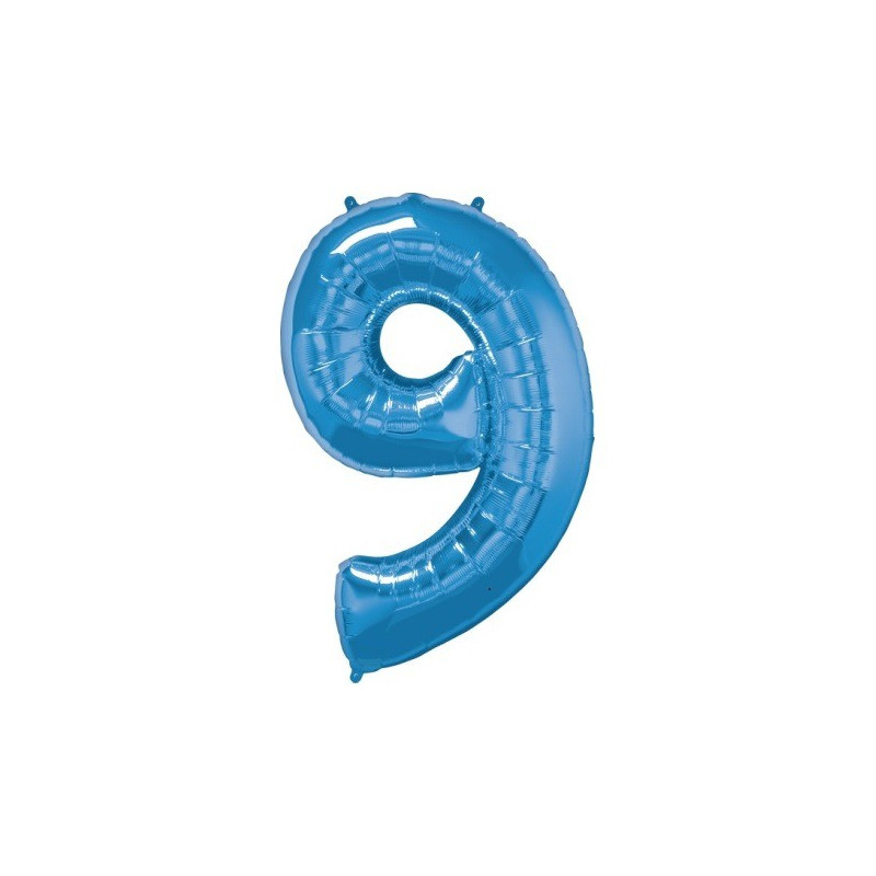 Ballon Géant Alu Bleu 9 Ans Fête d'Anniversaire