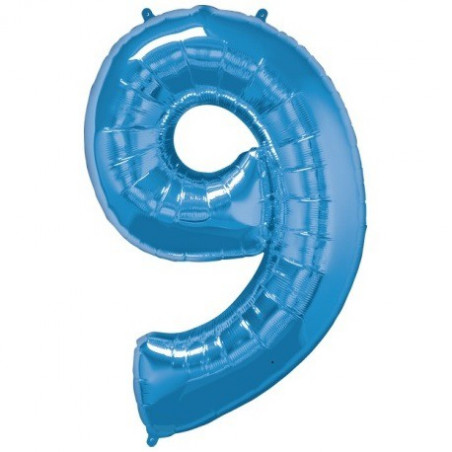 Ballon Géant Alu Bleu 9 Ans Fête d'Anniversaire