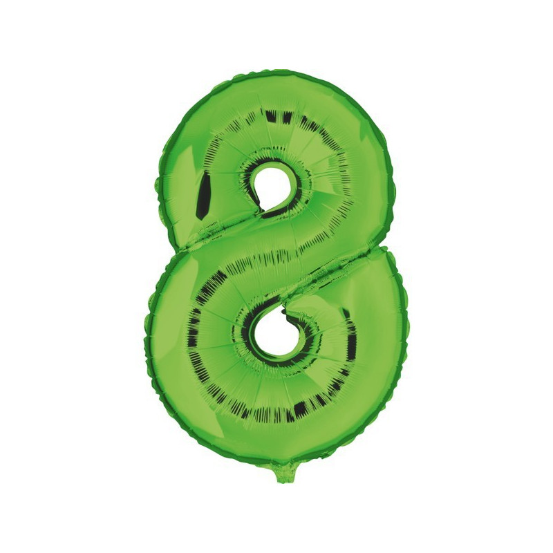 Ballon Géant Alu Vert 8 Ans Fête d'Anniversaire