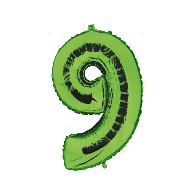 Ballon Géant Alu Vert 9 Ans Fête d'Anniversaire