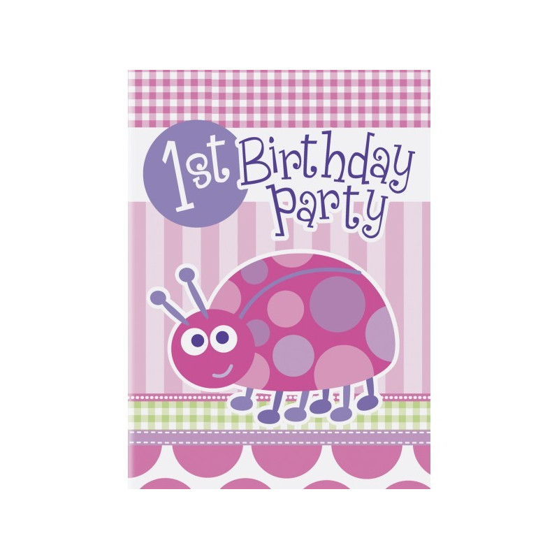 Carte D Invitation Premier Anniversaire De Bebe Fille Theme Coccinelle