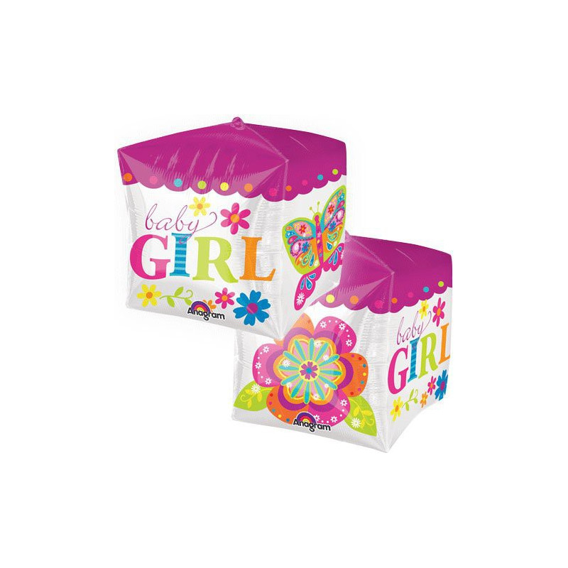 Ballon Hélium Cube 3D Baby Girl