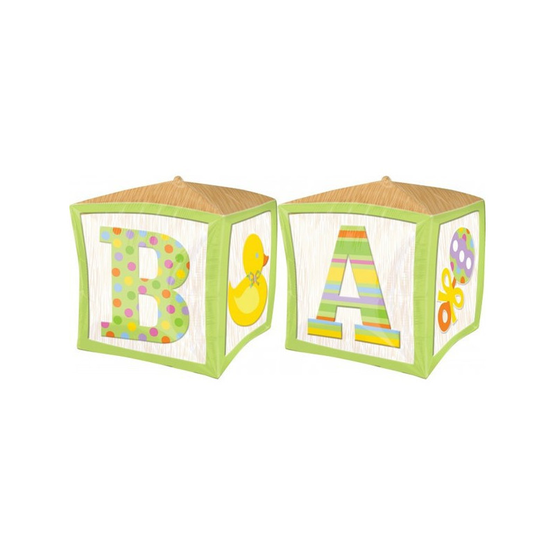 Ballon Hélium Cube 3D Baby Pastel