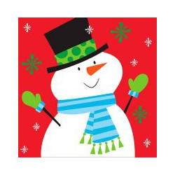 Grandes serviettes en papier Bonhomme de Neige Noël