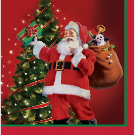 Grandes serviettes en papier Rétro Père Noël Grandes serviettes en papier Rétro Père Noël
