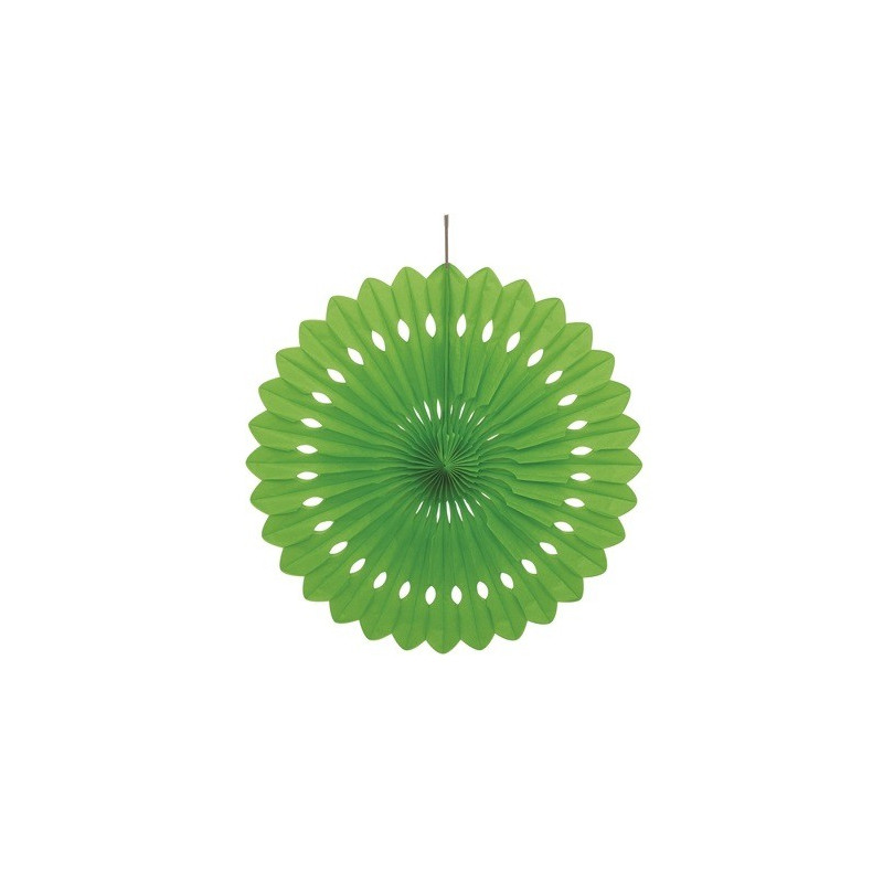 Rosace Eventail Vert 40 cm Papier de Riz