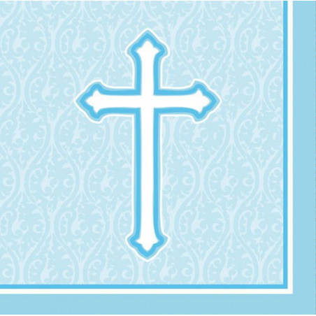 Serviettes en Papier Croix Baptême et Communion Garçon
