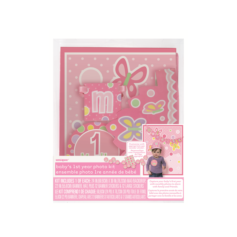 Kit Photobooth Mois par Mois - 12 mois Bébé Fille