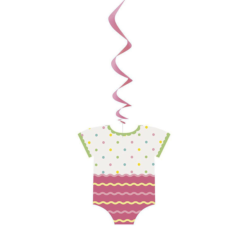 3 Guirlandes à Suspendre en forme de Body Fille Déco Baby shower