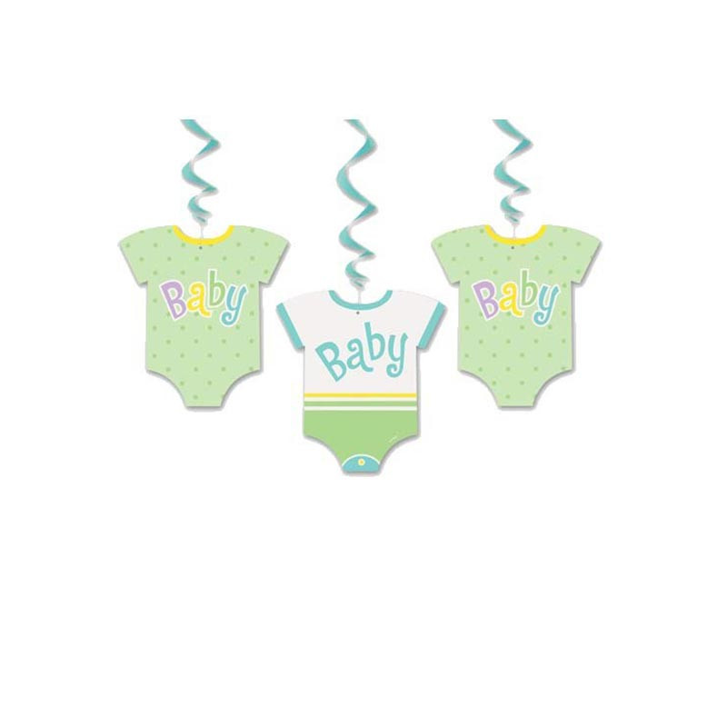 3 Guirlandes à Suspendre en forme de Body Pastel Déco Baby shower