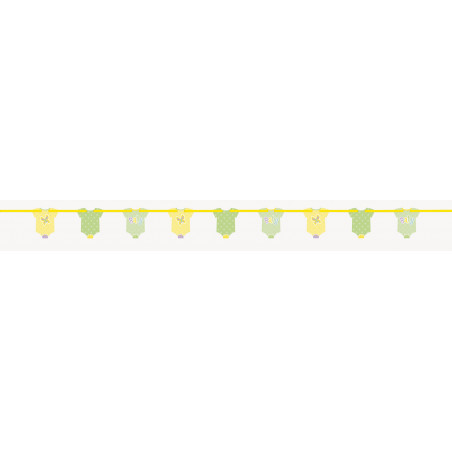 Banderole Guirlande en forme de Body Pastel Jaune et Vert Déco
