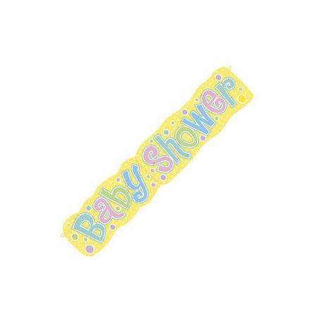 Banderole Géante Baby Shower Jaune Pastel 