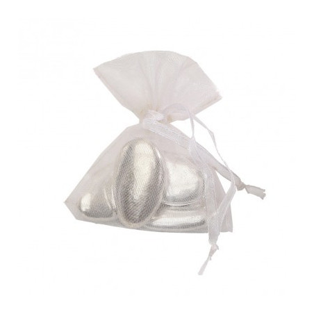 10 Sachets Ballotins Organza Blanc à dragées