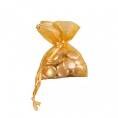 10 Sachets Ballotins Organza Or à dragées 10 Sachets Ballotins Organza Or à dragées