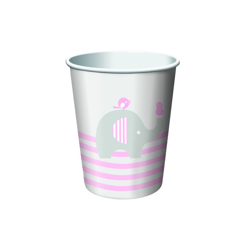 Gobelets en Papier Elephant Pastel