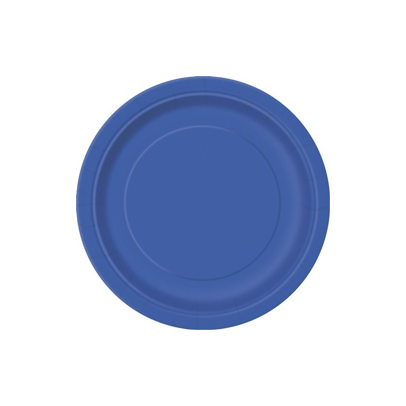 Grandes Assiettes Papier Bleu Royal Vaisselle Jetable de Fête