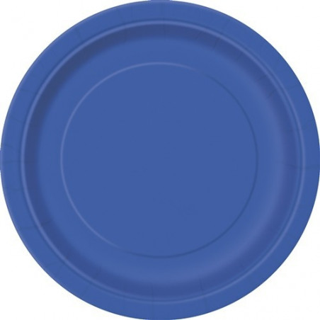 Grandes Assiettes Papier Bleu Royal Vaisselle Jetable de Fête